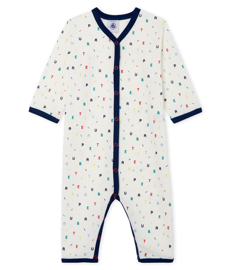 Pijama sin pies de punto para beb&eacute; ni&ntilde;o blanco/multicolor