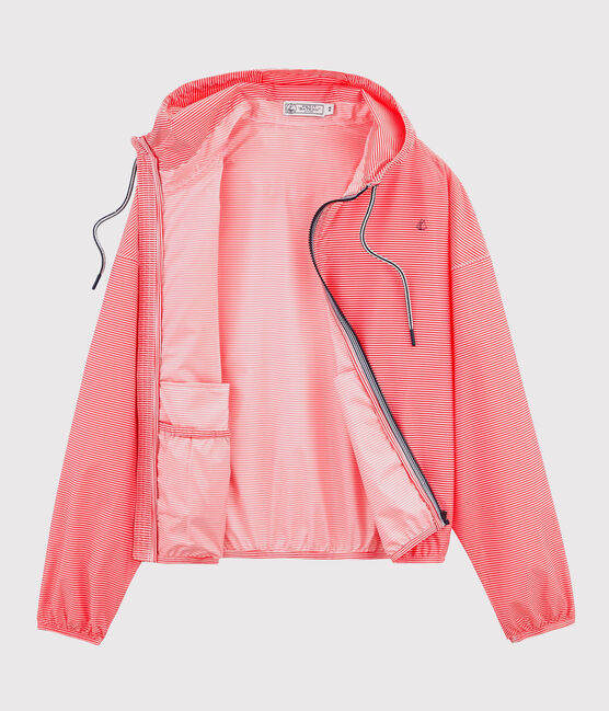 Cortavientos corto unisex rosa GROSEILLER/blanco MARSHMALLOW