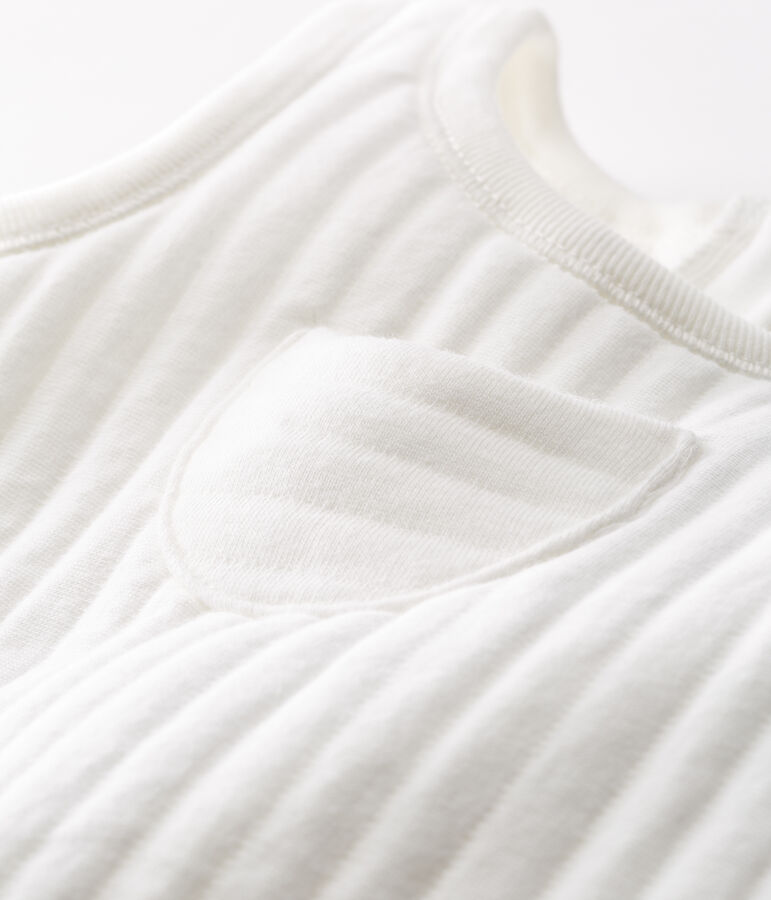 Peto de beb&eacute; ni&ntilde;o de t&uacute;bico acolchado blanco