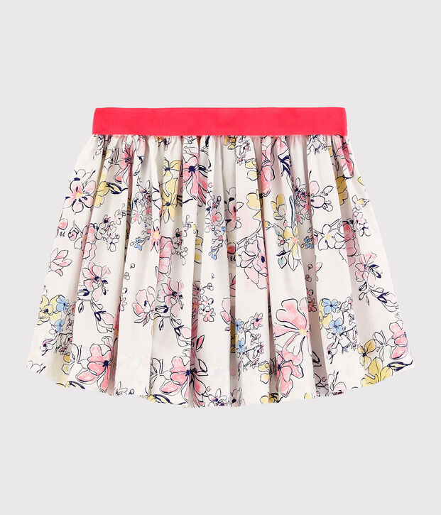 Falda de popelina de ni&ntilde;a blanco/multicolor
