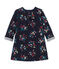 Vestido de bebé niña en túbico estampado azul SMOKING/blanco MULTICO