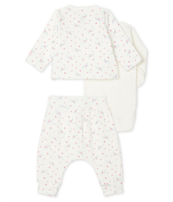 Conjunto de tres piezas para bebé de túbico blanco MARSHMALLOW/blanco MULTICO