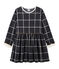 Vestido de malla y cuadros para niña negro CITY/blanco MULTICO