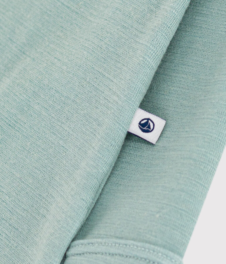 Body largo de lana y algod&oacute;n para beb&eacute; verde