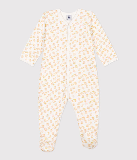 Pijama de túbico con flores para bebé blanco MARSHMALLOW/blanco MULTICO