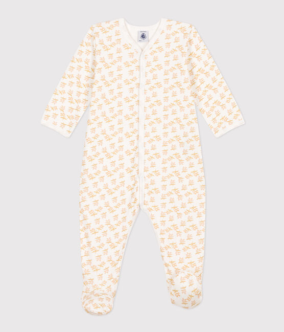 Pijama de túbico con flores para bebé blanco MARSHMALLOW/blanco MULTICO