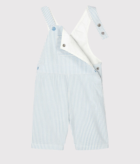 Peto corto de rayas para bebé niño azul ACIER/blanco MARSHMALLOW