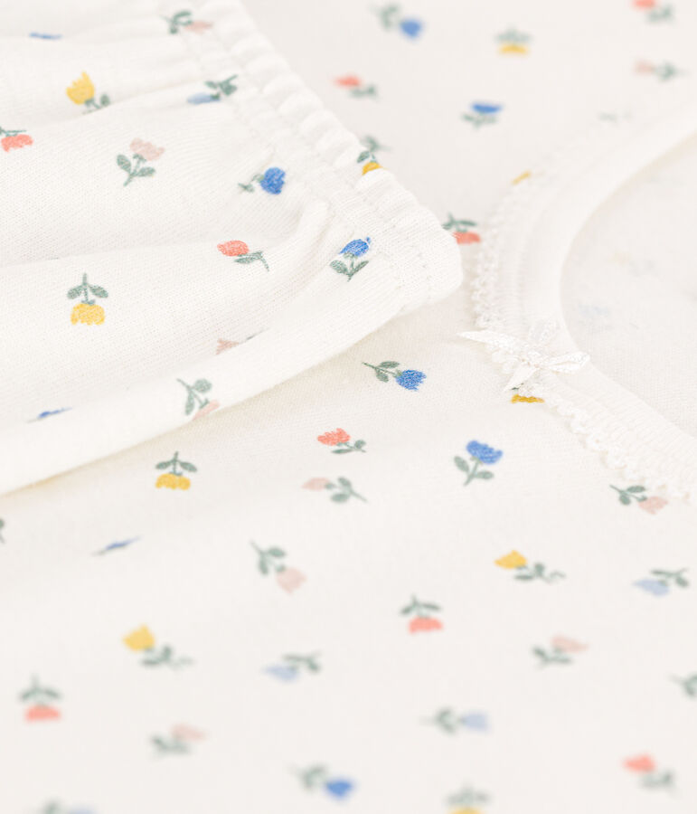 Pijama de algod&oacute;n corto y ajustado para ni&ntilde;a blanco/multicolor