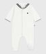Pijama de terciopelo con cuello de uniforme para bebé