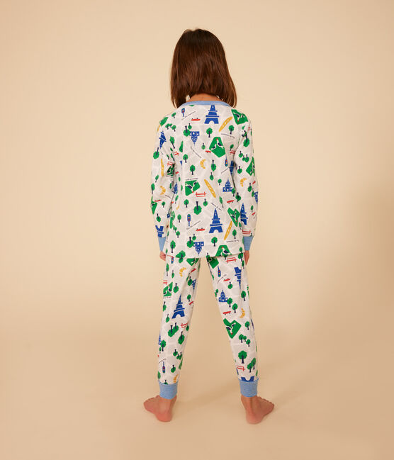 Pijama infantil de algodón con estampado de París blanco MARSHMALLOW/blanco MULTICO