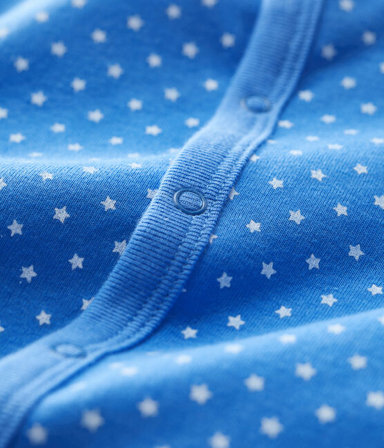 Mono de bebé de algodón orgánico azul BRASIER/gris MARSHMALLOW