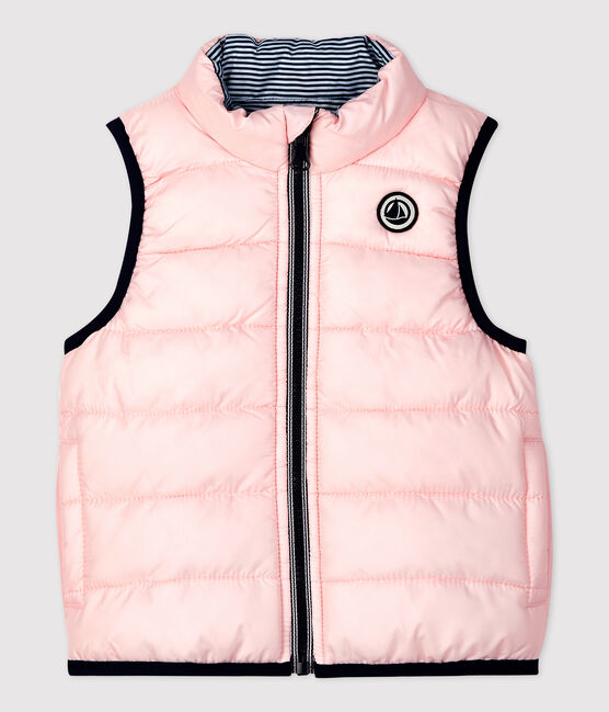 Chaqueta alcolchada para bebé, reversible, sin mangas y de poliéster reciclado rosa MINOIS