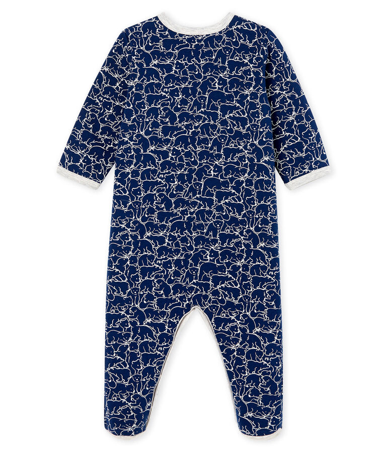 Pijama de mulet&oacute;n para beb&eacute; ni&ntilde;o azul/blanco