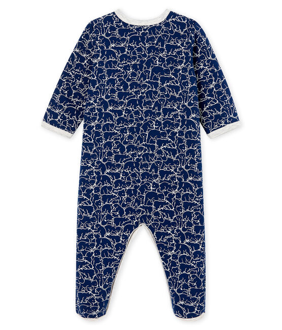 Pijama de muletón para bebé niño azul MAJOR/blanco MARSHMALLOW