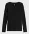 Camiseta de lana y algodón de mujer negro NOIR