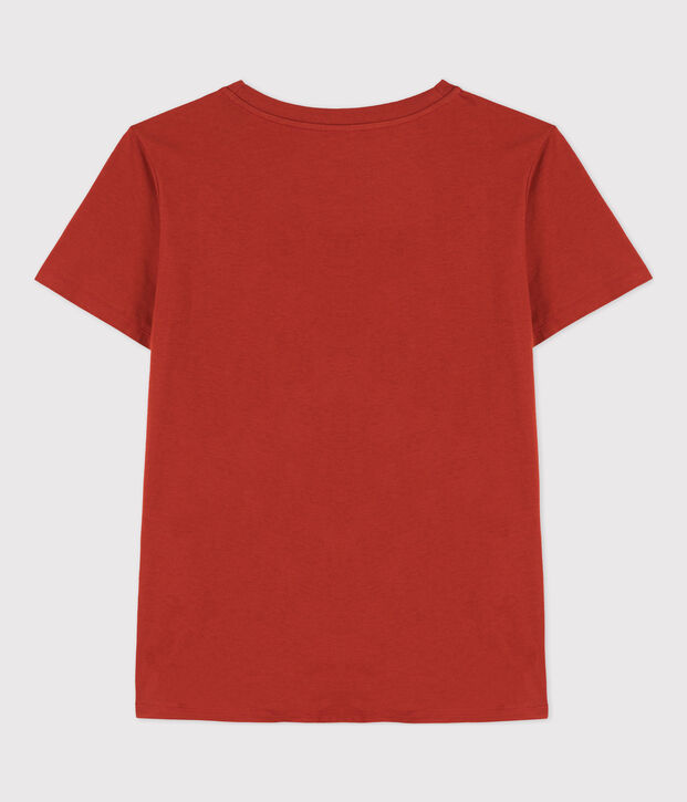 Camiseta LA RECTA de algod&oacute;n con cuello redondo para mujer rojo