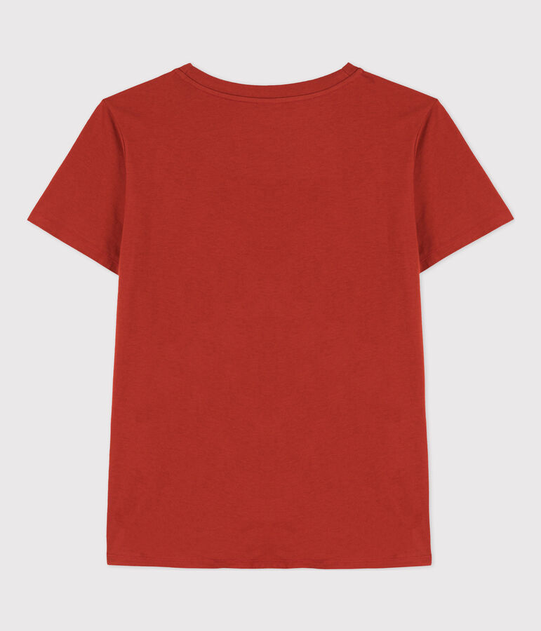 Camiseta LA RECTA de algod&oacute;n con cuello redondo para mujer rojo