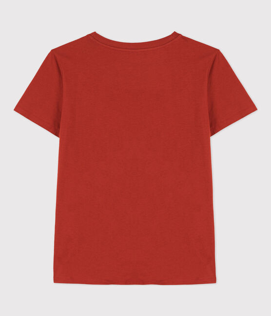 Camiseta LA RECTA de algodón con cuello redondo para mujer rojo HARISSA