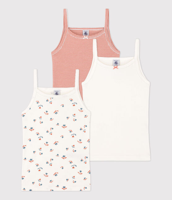 Juego de 2 camisas de tirantes de flores de algodón de niña variante 1