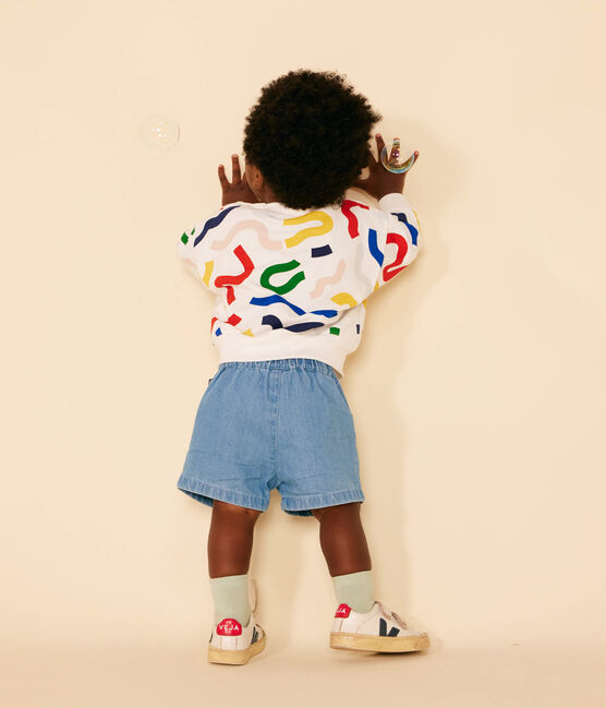 Sudadera de felpa ligera para bebé blanco MARSHMALLOW/blanco MULTICO