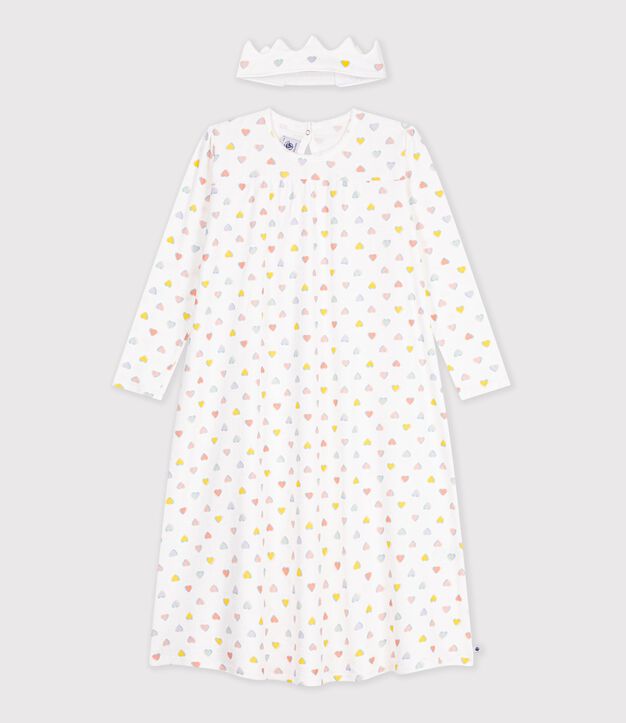 Camis&oacute;n disfraz de princesa y diadema infantil de algod&oacute;n blanco/multicolor