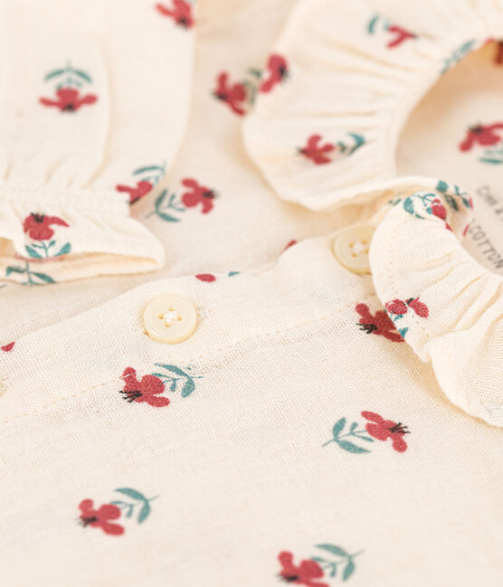 Blusa estampada de gasa de algodón para bebé blanco AVALANCHE/ MULTICO