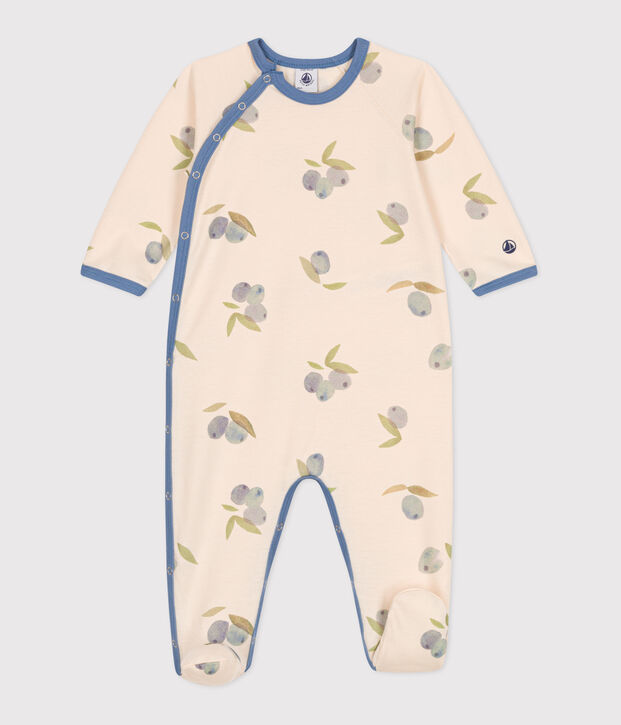 Pijama de algod&oacute;n estampado para beb&eacute; crudo/azul/multicolor