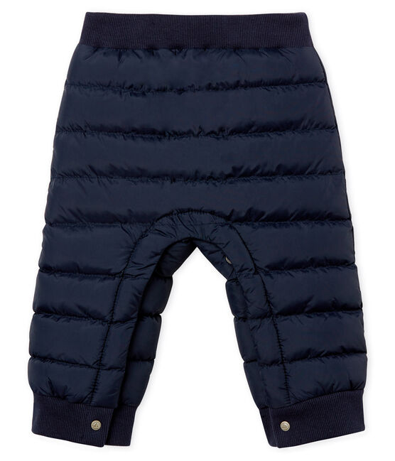 Pantalón de bebé en cálido plumón unisex azul SMOKING