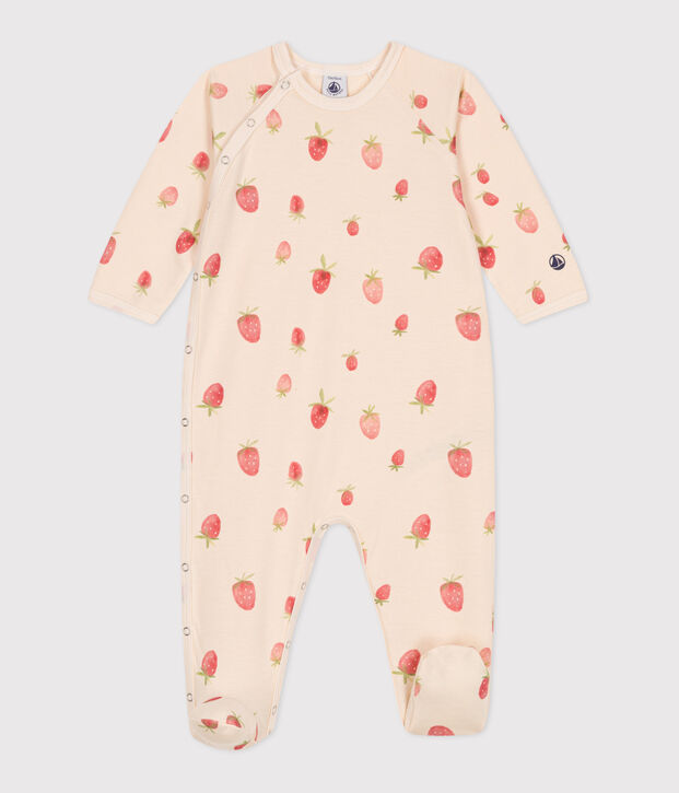 Pijama de algod&oacute;n estampado para beb&eacute; crudo/rosa/multicolor