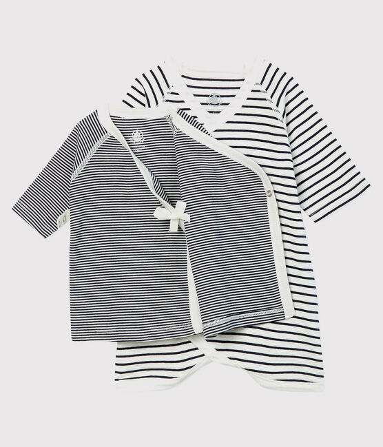 Lote de bodi de kimono y camisita a rayas de bebé de algodón orgánico variante 1