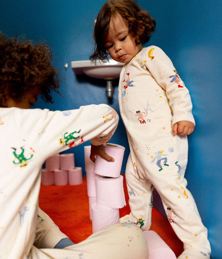 Pelele de mulet&oacute;n con Par&iacute;s de beb&eacute; crudo/multicolor