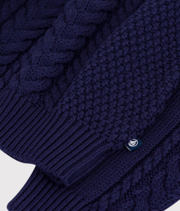 Jersey infantil de algod&oacute;n liso con cremallera en el cuello SOIR