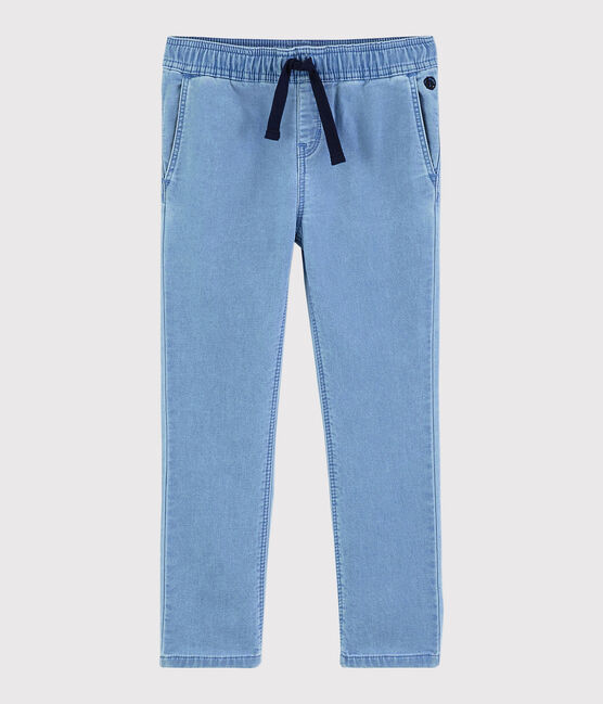 Pantalón de felpa vaquero de niño azul DENIM CLAIR