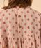 Vestido de manga larga de gasa de algodón con flores de niña rosa SALINE/blanco MULTICO