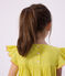 Vestido infantil de algod&oacute;n de manga corta amarillo