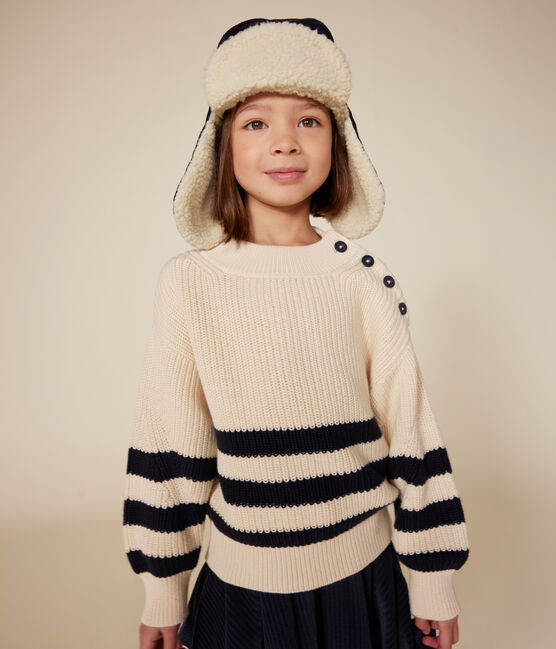 Jersey de algodón para niña blanco AVALANCHE/azul SMOKING
