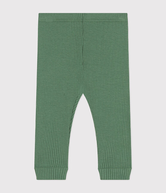 Leggings de algodón para bebé verde PALMERAIE