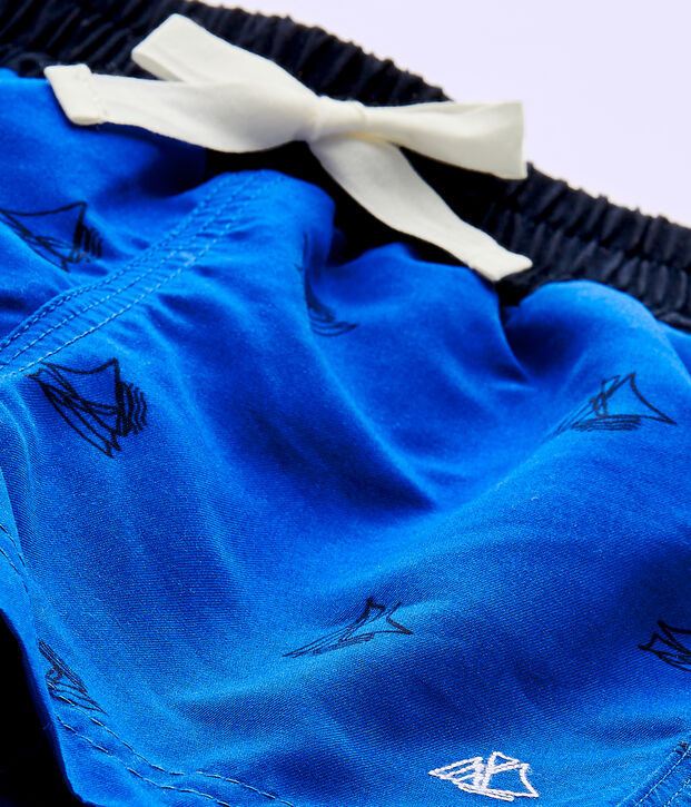 Ba&ntilde;ador de playa beb&eacute; de ni&ntilde;o estampado azul/azul