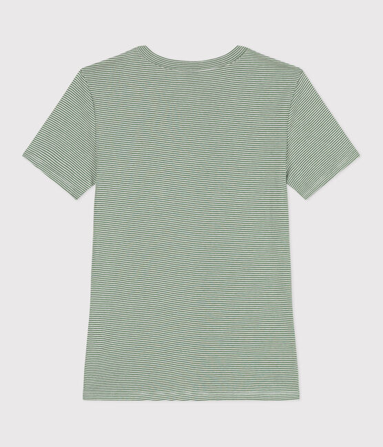 Camiseta Icónica de algodón a rayas para mujer PALMERAIE/ MARSHMALLOW