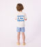 Ba&ntilde;ador infantil a rayas azul/blanco