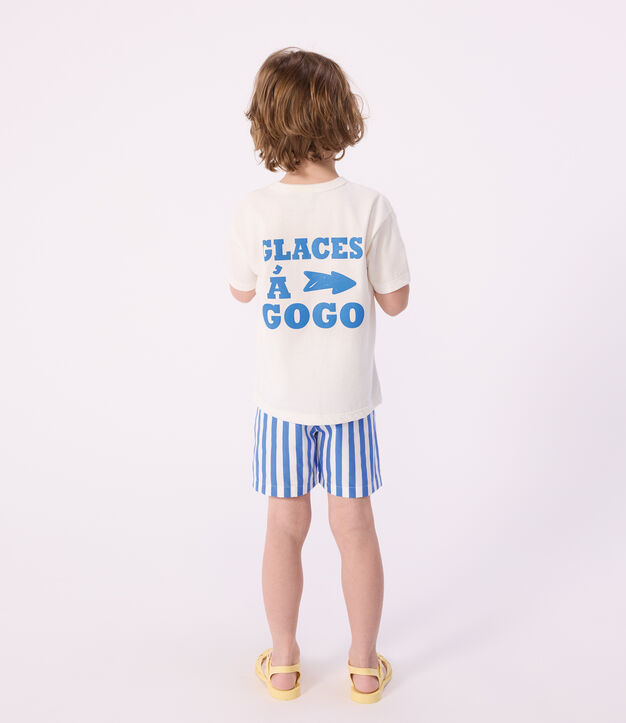 Ba&ntilde;ador infantil a rayas azul/blanco