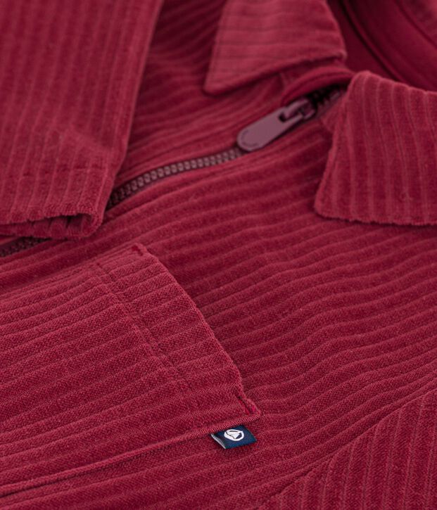 Mono largo de rizo aterciopelado liso para beb&eacute; rojo