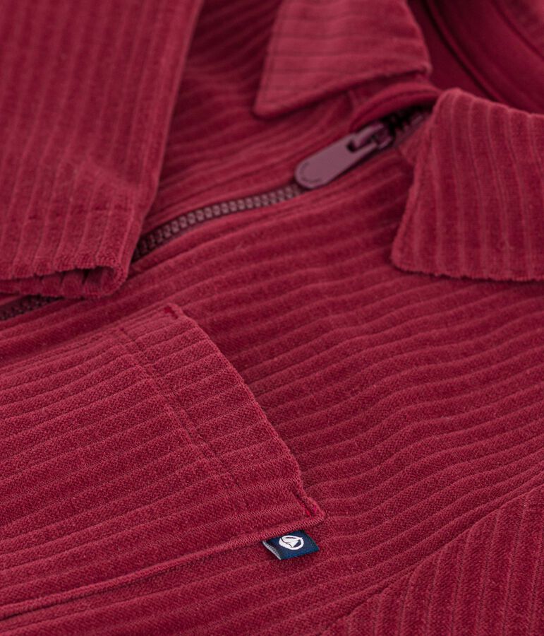 Mono largo de rizo aterciopelado liso para beb&eacute; rojo