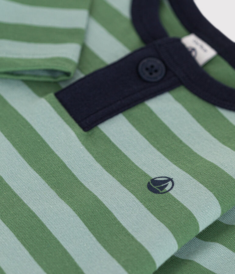 Camiseta de manga larga de punto fino para beb&eacute; verde/verde