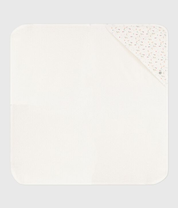 Capa de ba&ntilde;o de algod&oacute;n para beb&eacute; blanco/multicolor