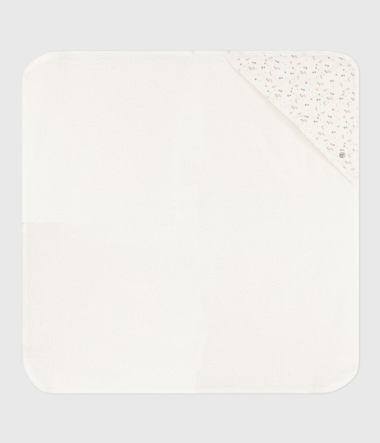 Capa de ba&ntilde;o de algod&oacute;n para beb&eacute; blanco/multicolor