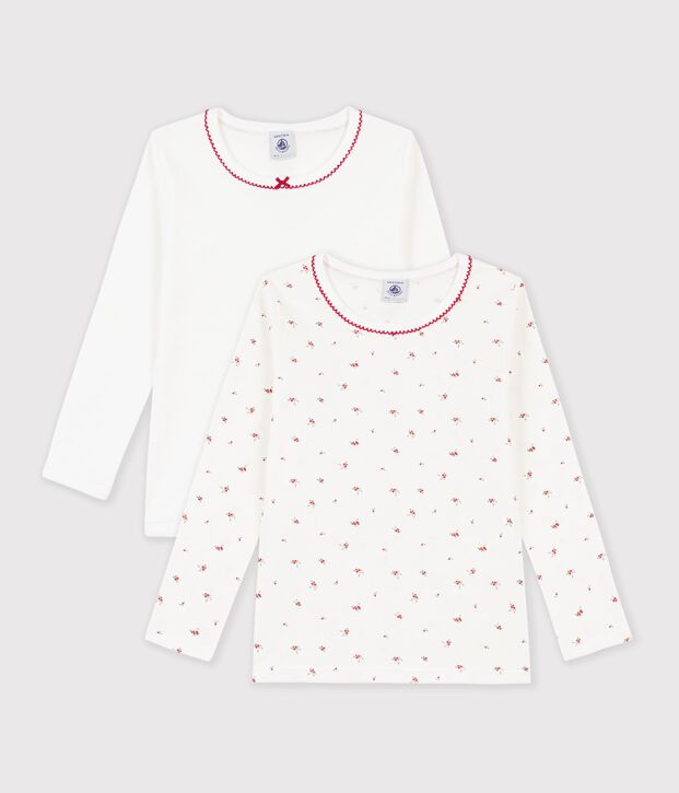 Juego de camisetas infantiles de algod&oacute;n de manga larga con estampado multicolor