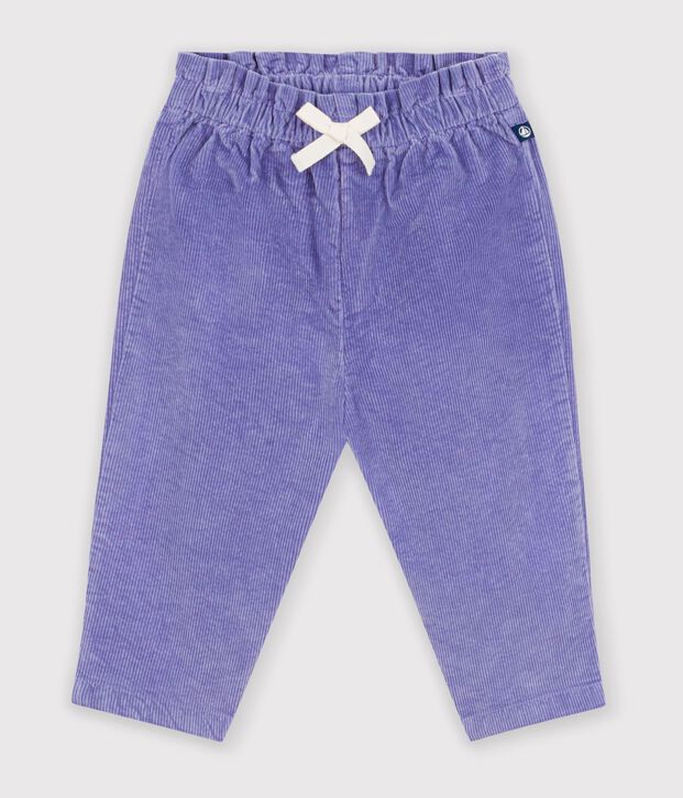 Pantal&oacute;n de terciopelo liso para beb&eacute; violeta