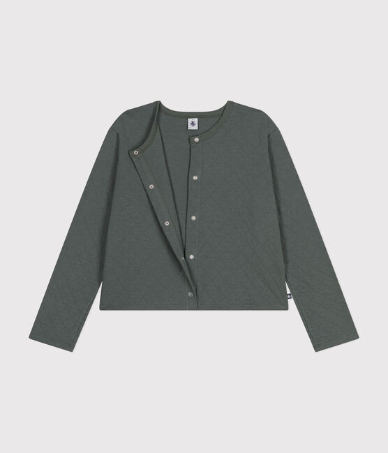 Cárdigan de túbico con botones de presión para mujer verde THUYA