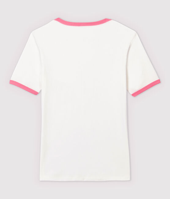 Camiseta de algodón de mujer blanco MARSHMALLOW/rosa GRETEL